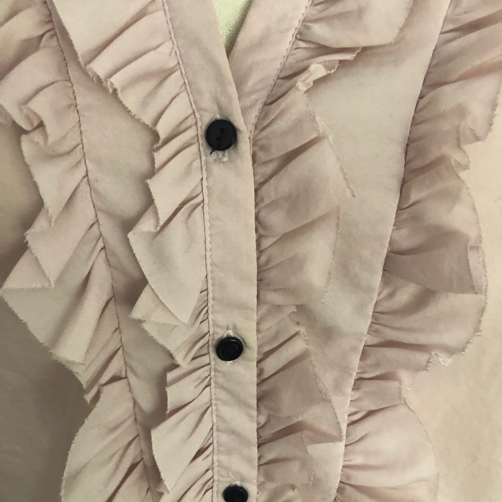 Dusty pink Zara tuxedo shirt. - Picture 3 of 6